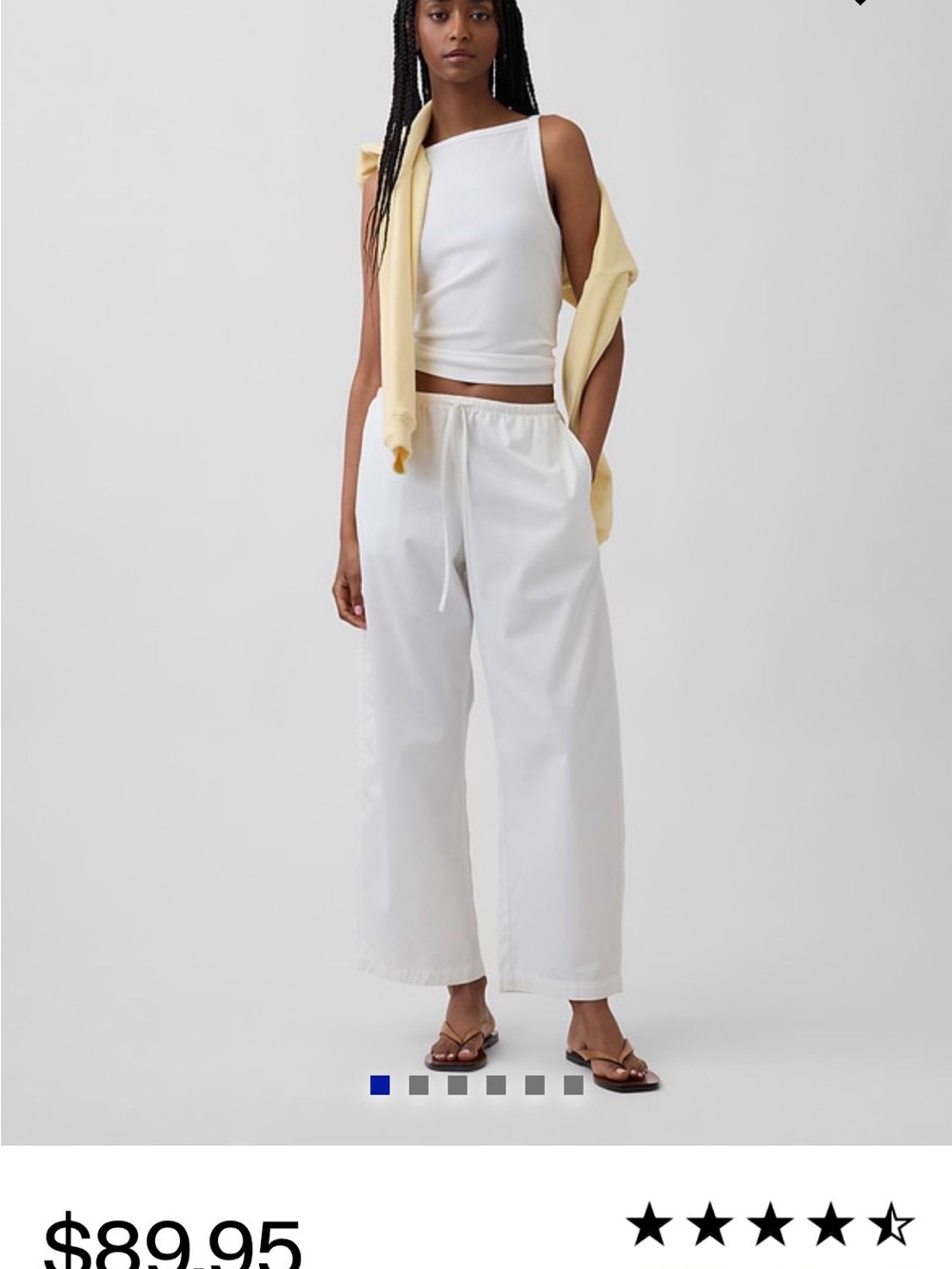 Gap Poplin Barrel White Drawstring Pants - Women size L